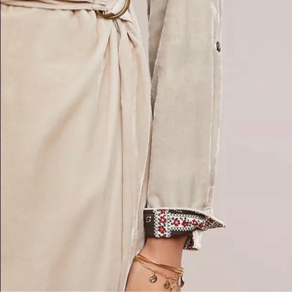 Anthropologie MAEVE crushed velvet champagne dress, 8. - Picture 3 of 8